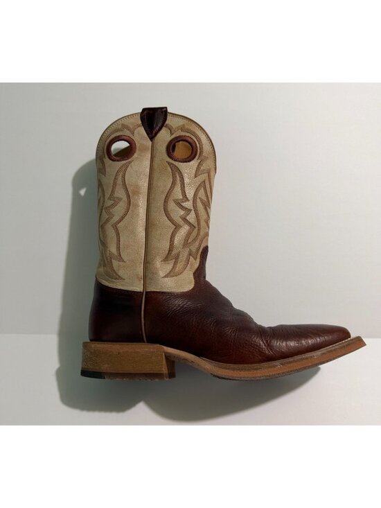 Justin Boots Mens 8.5D Brown Leather Square Toe Western  display picture 2